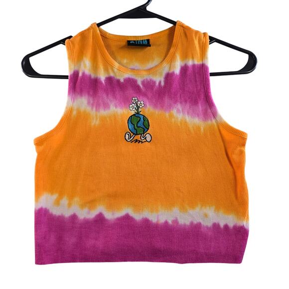 Y2K Style aLab Tie Dye Earth Crop Top Size L – Retro Festival Fashion - Picture 1 of 4